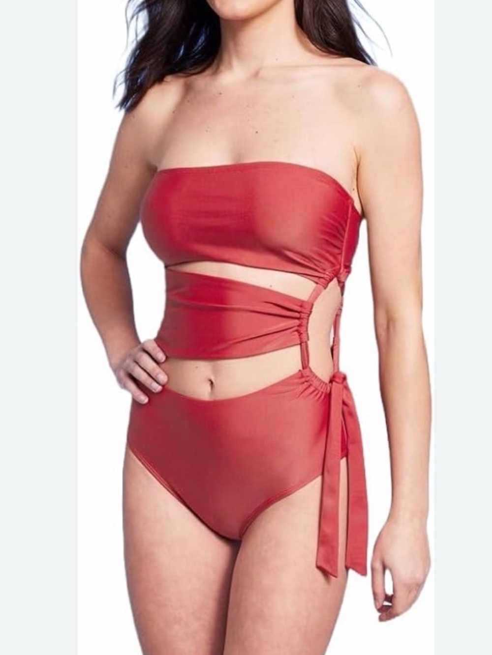 SHADE & SHORE | women’s orange red cutout Monokini size medium